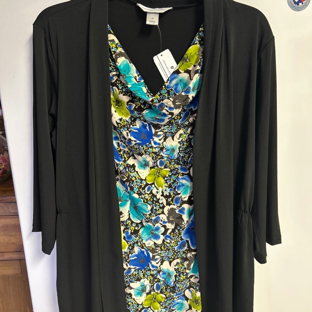 Christopher banks top w attached cardigan M